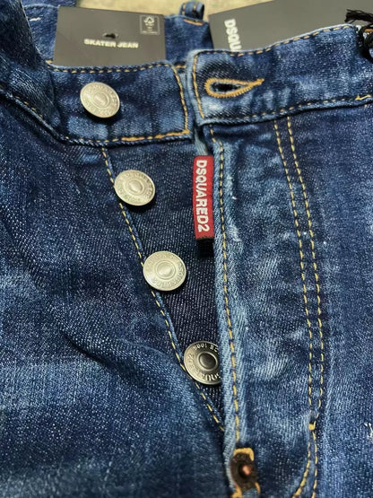 dsquared2 blue washed denim skater pants