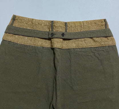 KAPITAL Cotton-Linen Spliced Riding Pants