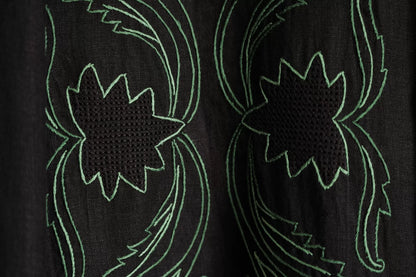 embroidered black long sleeve shirt