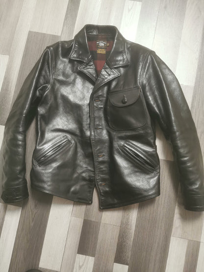 Classic Black Leather Jacket by Freewheelers