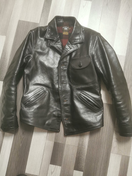 Classic Black Leather Jacket by Freewheelers