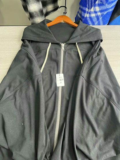 oversized black zip-up hoodie by Rick Owens