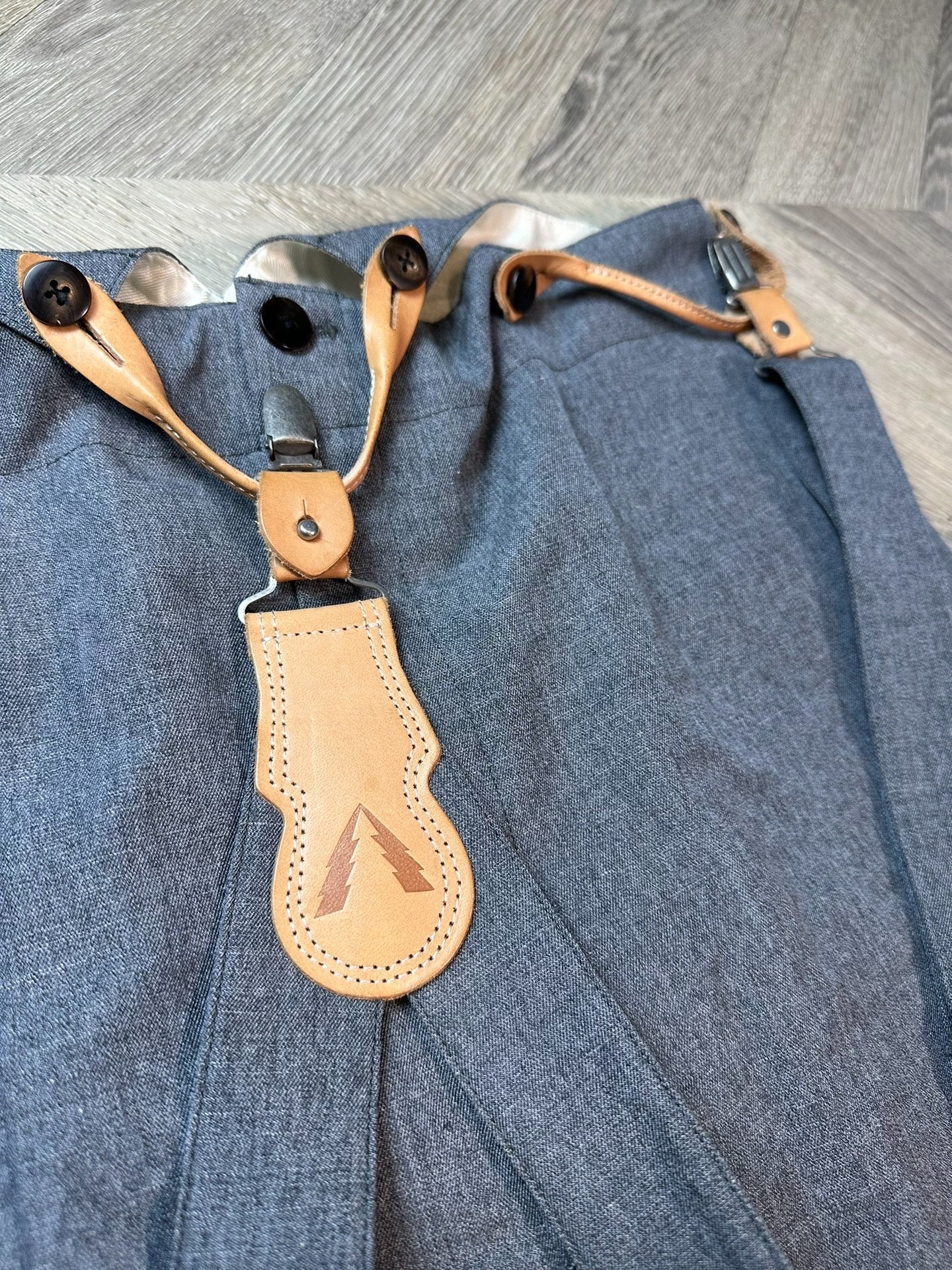 visvim anton suspender pants in gray