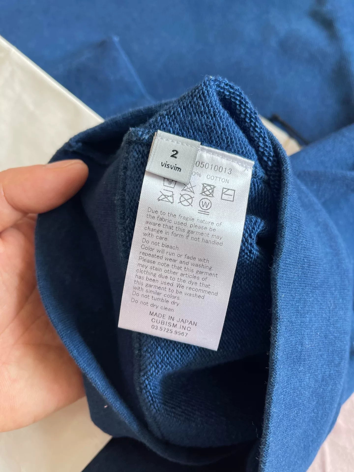 visvim jumbo indigo sweatshirt