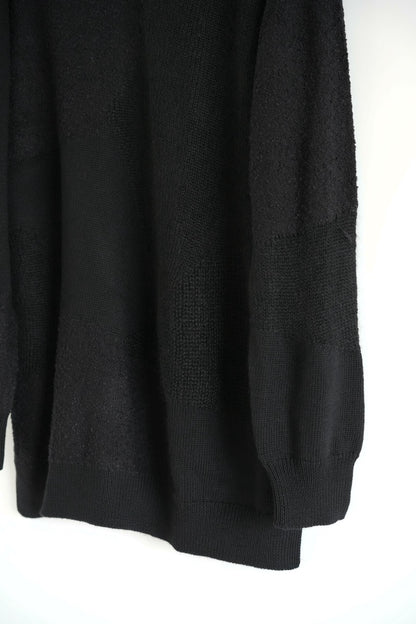black oversized textured sweater