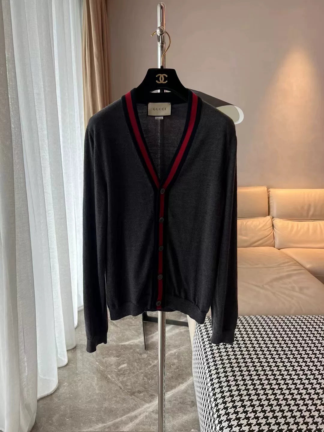 Gucci Gray Knit Wool Cardigan