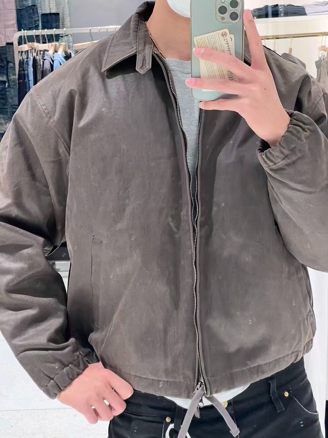 beams japan brown faux suede jacket