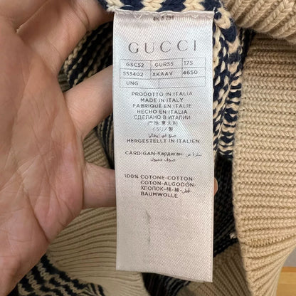 gucci striped v-neck knit sweater