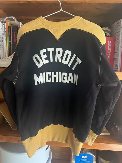 vintage buco fleece sweatshirt in black and yellow