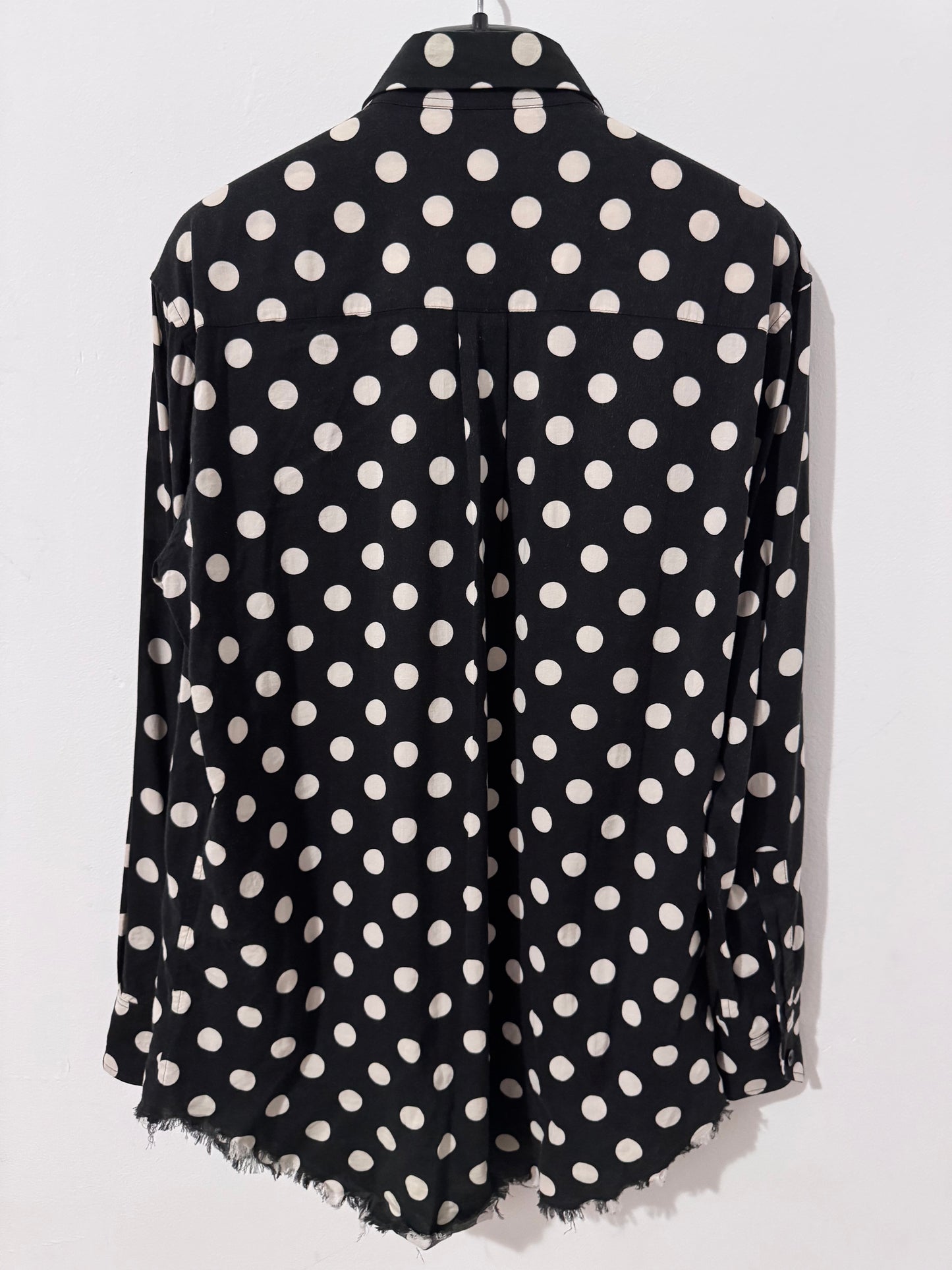 Saint Laurent Polka Dot Shirt with Fringes
