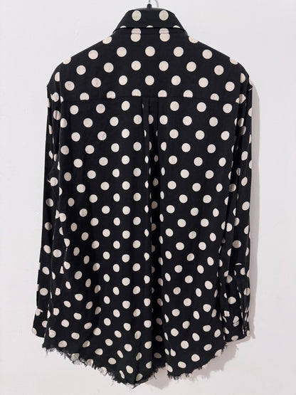 Saint Laurent Polka Dot Shirt with Fringes