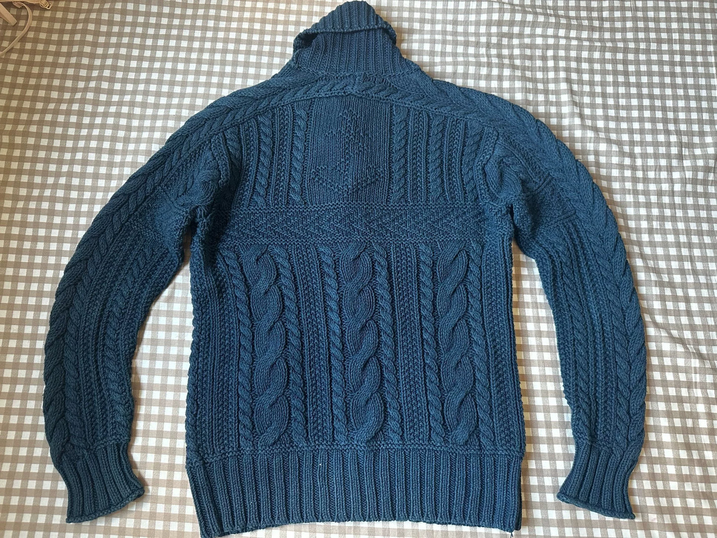 RRL Ralph Lauren Vintage Indigo Cable Knit Cardigan