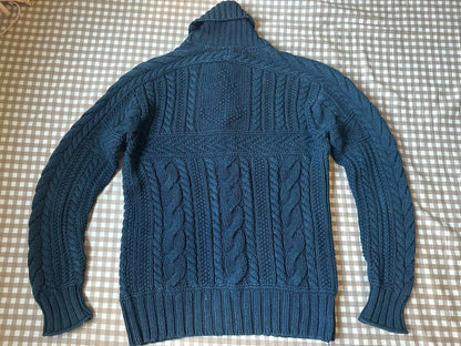 RRL Ralph Lauren Vintage Indigo Cable Knit Cardigan