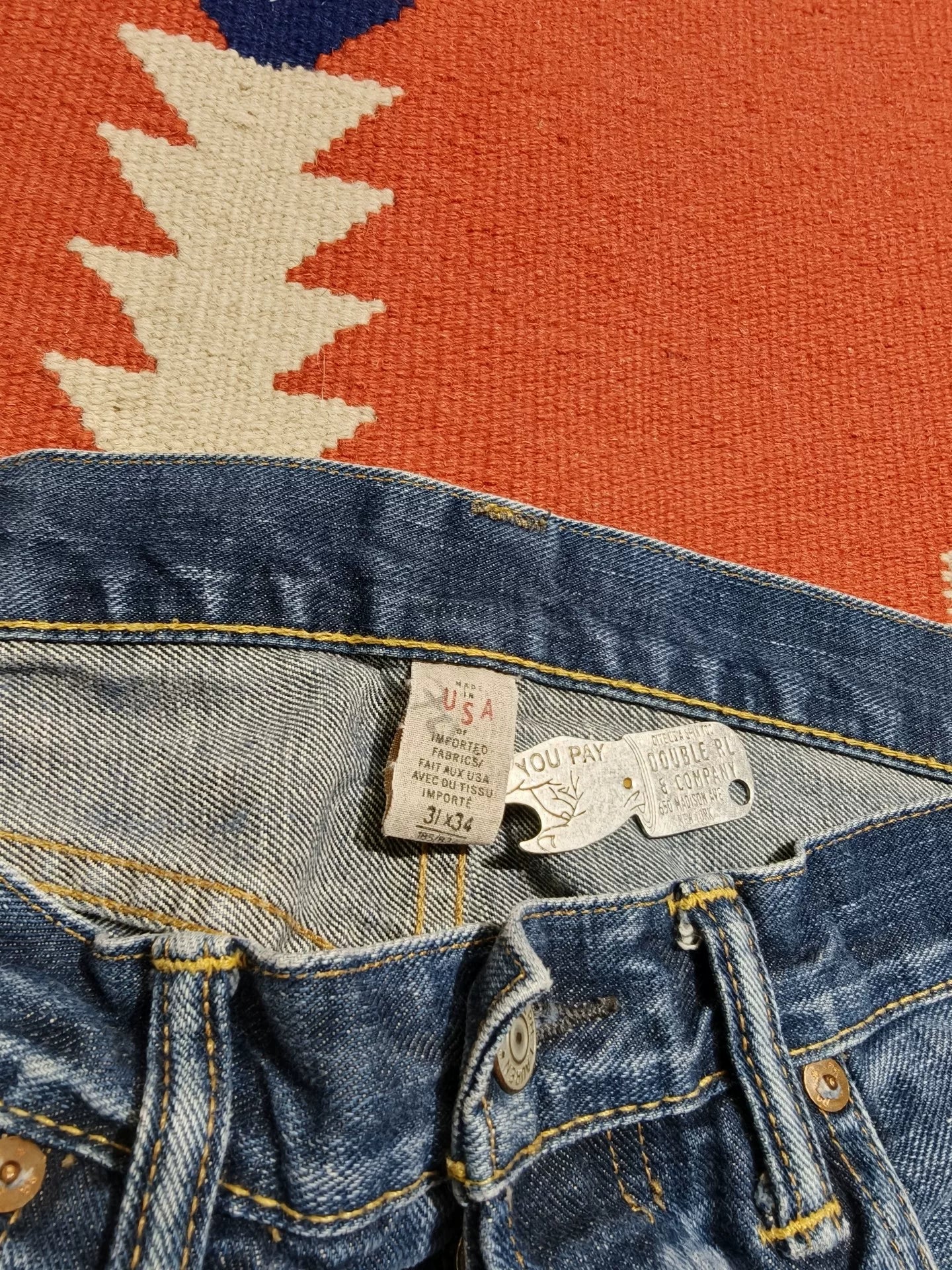 RRL Selvedge Yellow Mud Dyed Jeans