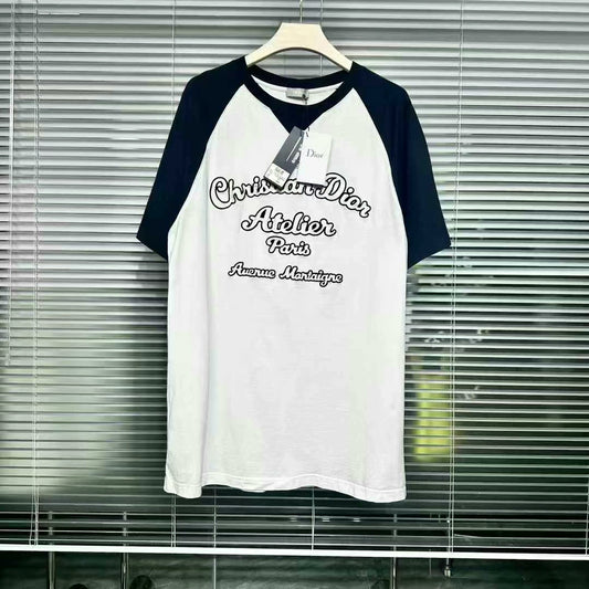 dior atelier embroidered slogan short sleeve shirt