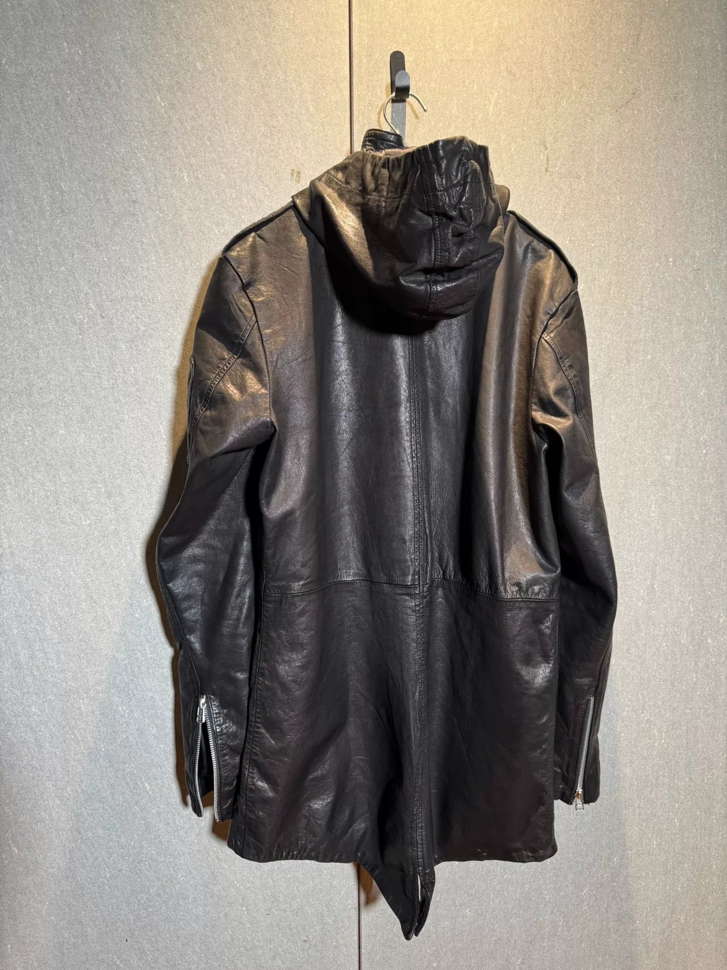 rare hooded leather jacket from 14th addiction