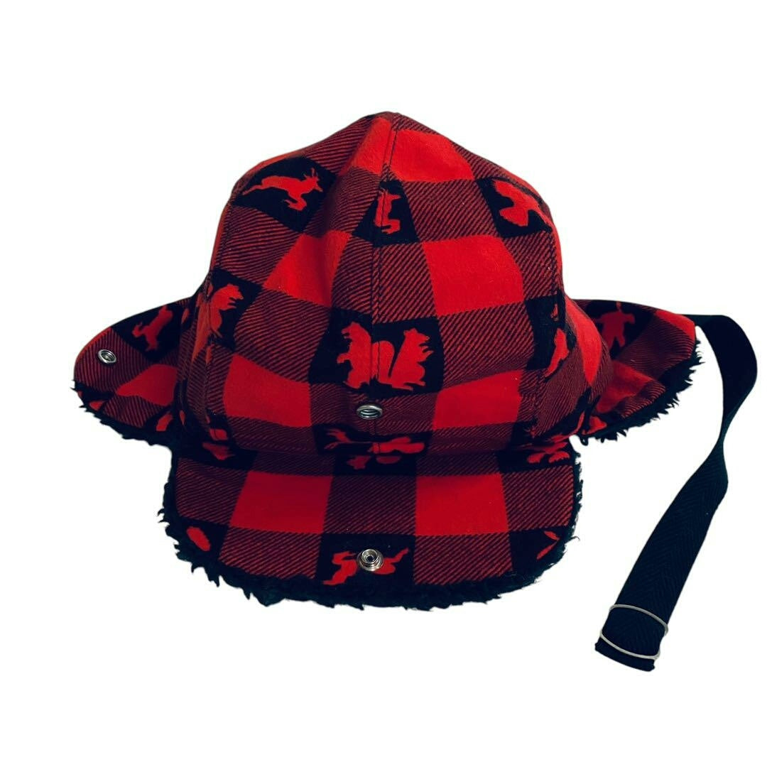 classic red checkered pilot hat