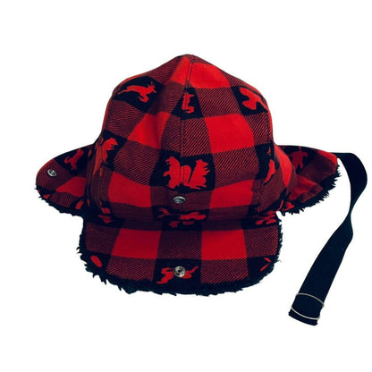 classic red checkered pilot hat
