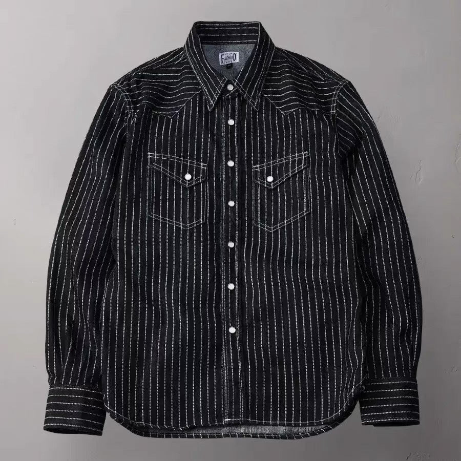 The Flat Head Wabash Stripe Western Shirt