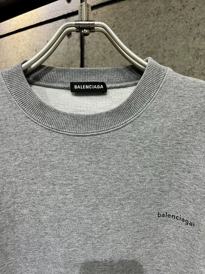 Balenciaga Gray Crewneck Logo Sweatshirt M