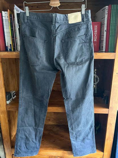 gray five-pocket casual pants