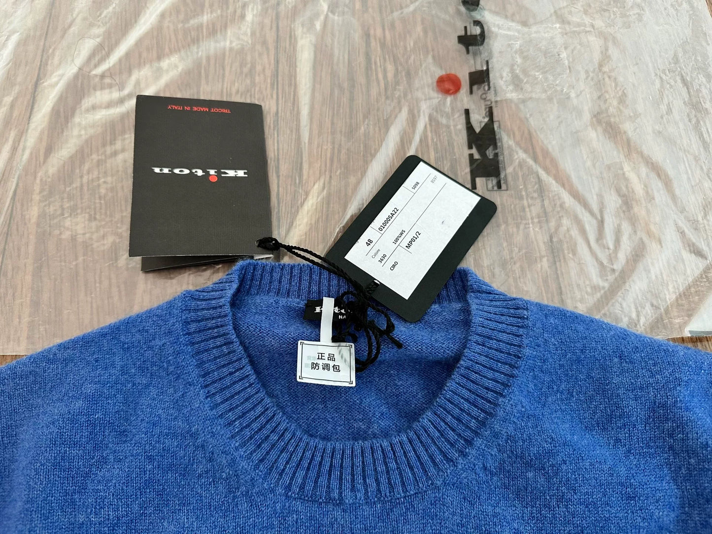 KITON cashmere sweater in blue color