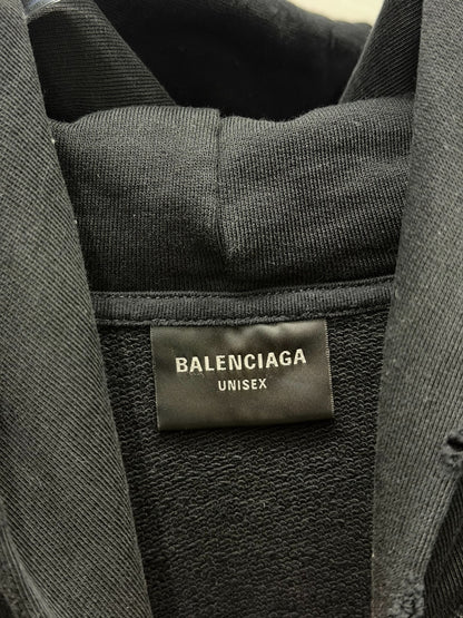 Balenciaga Black Zip Hoodie Gold Graphics