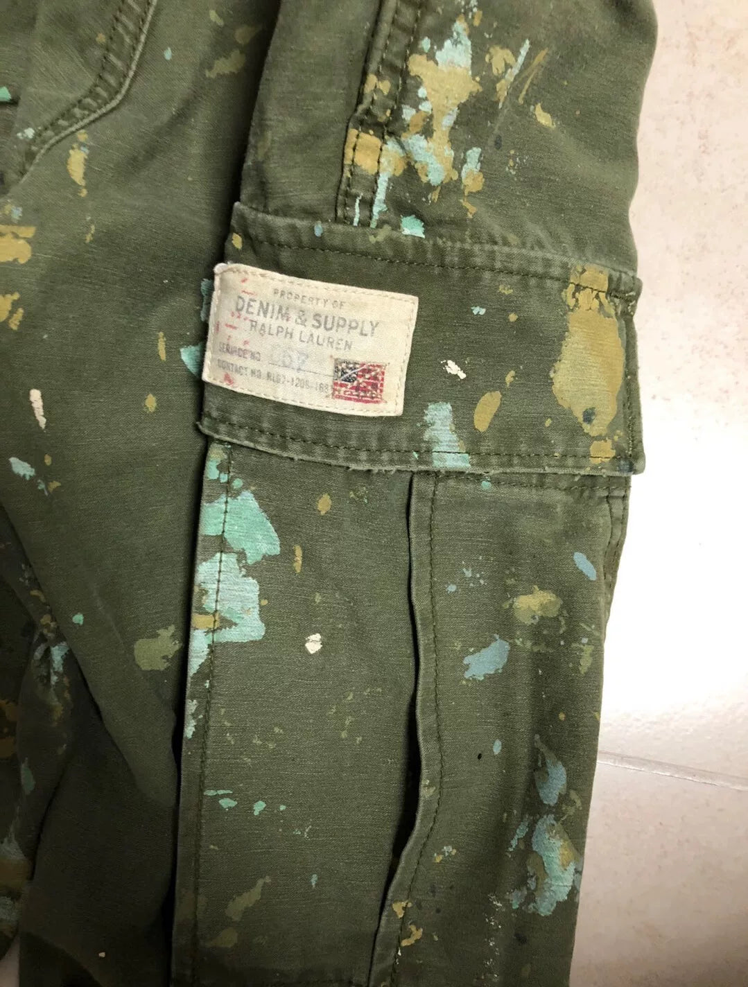 Ralph Lauren Distressed Paint Work Pants