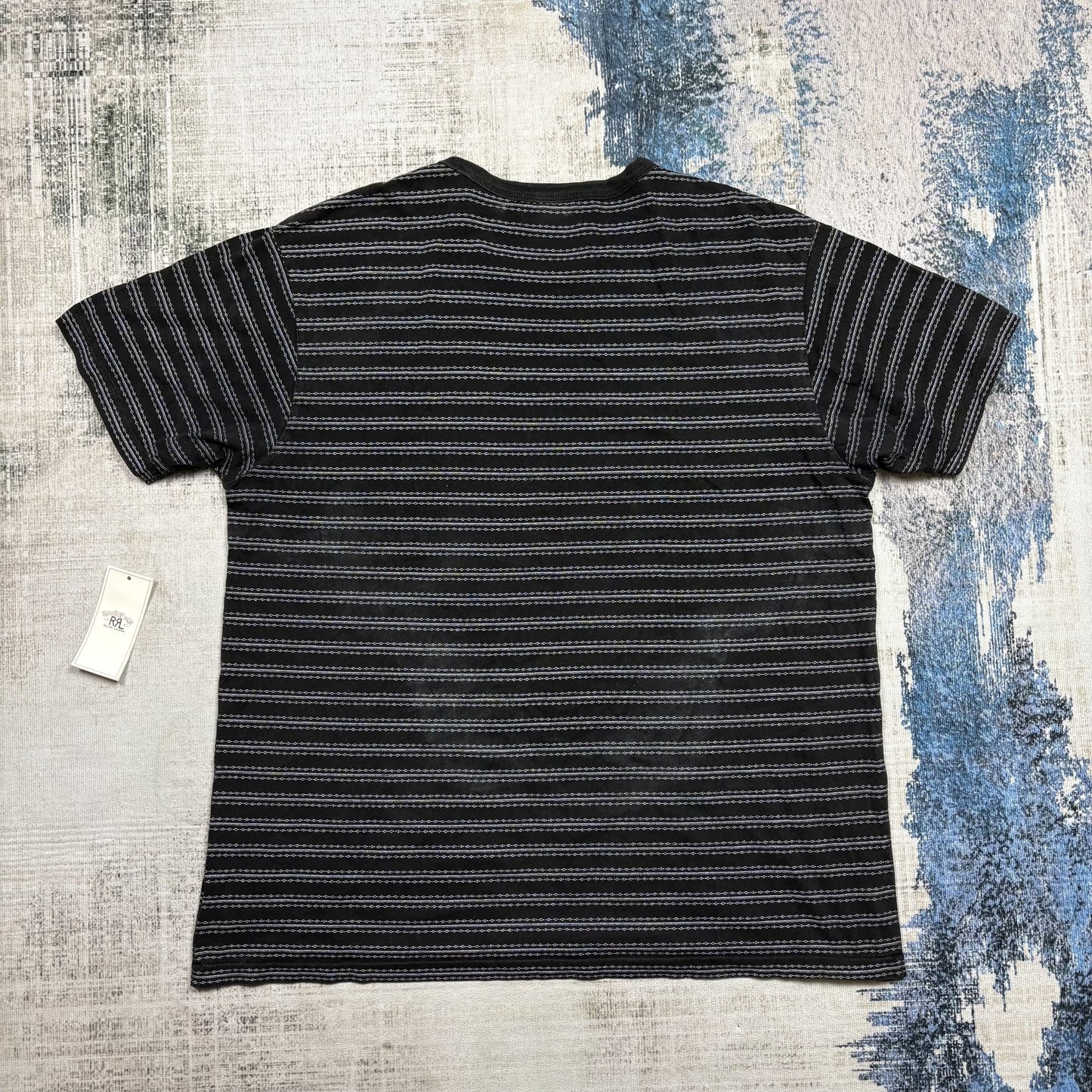RRL 25SS Distressed Stripe Short-Sleeve T-shirt