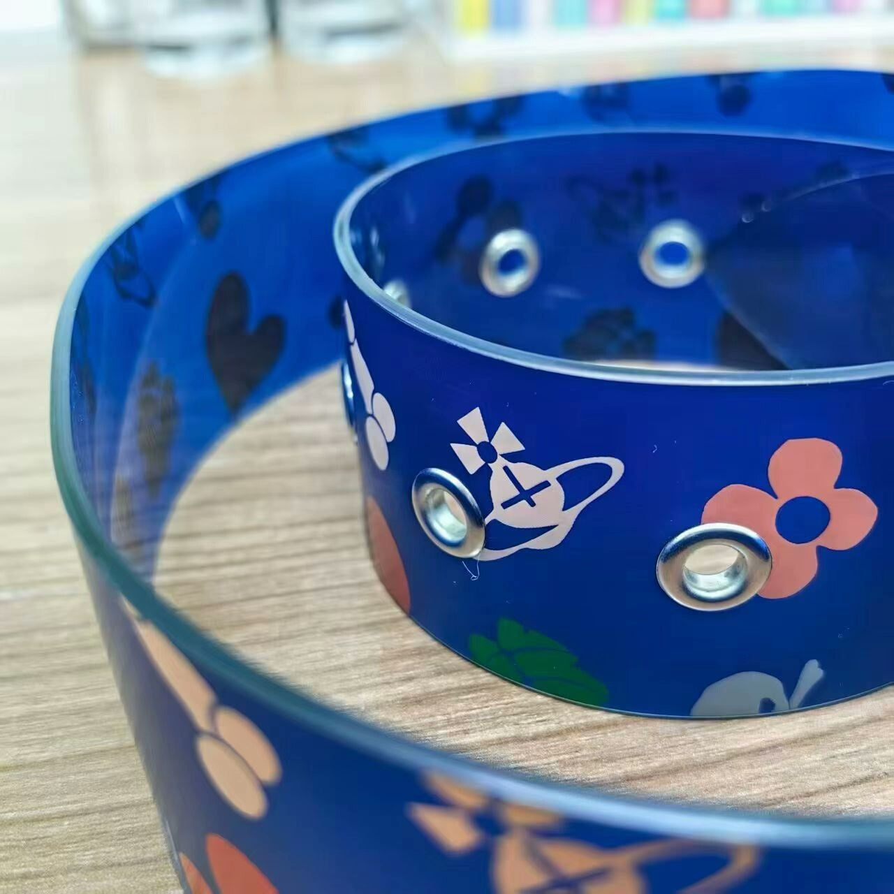 vivienne westwood blue graphic belt