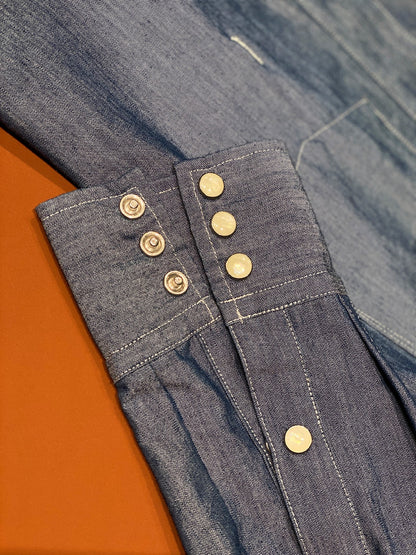 TAKAHIROMIYA.SHITA Light Denim Ribbon Shirt