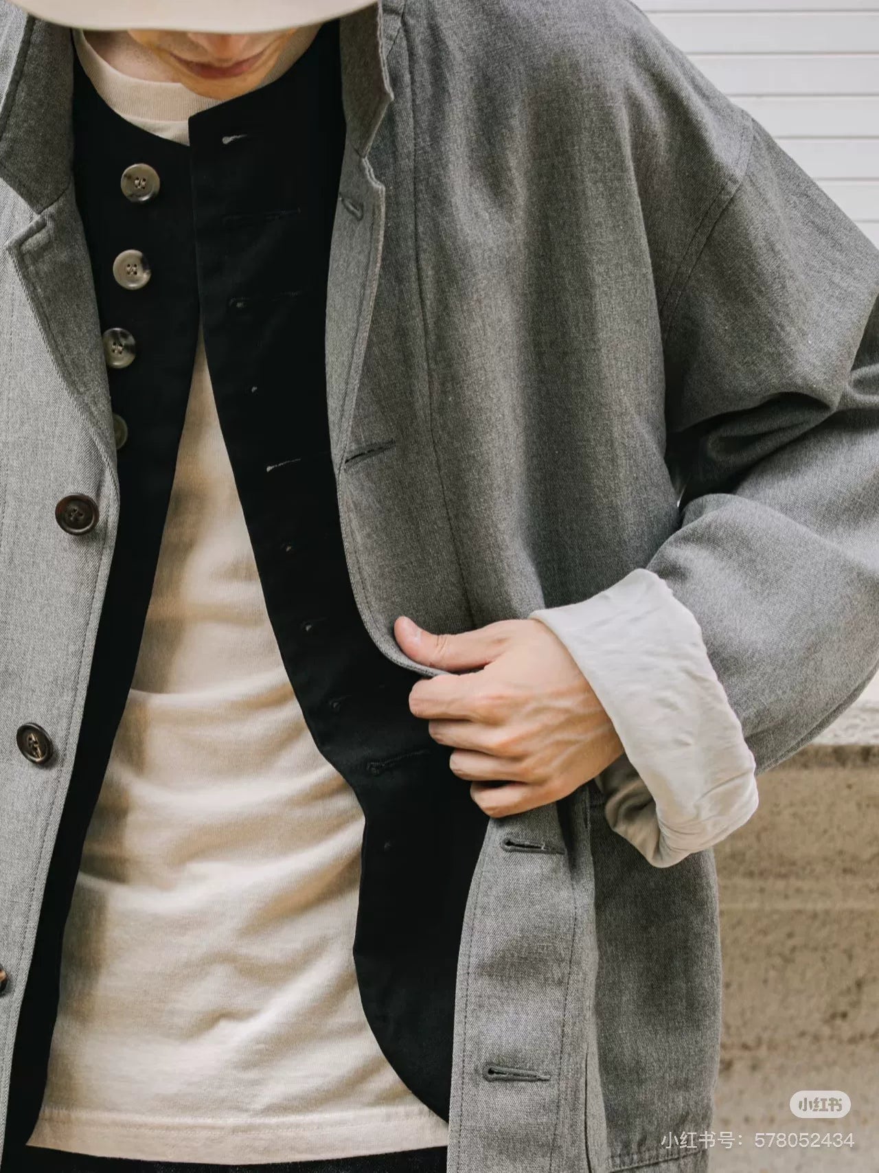 visvim sower jacket in gray wool blend