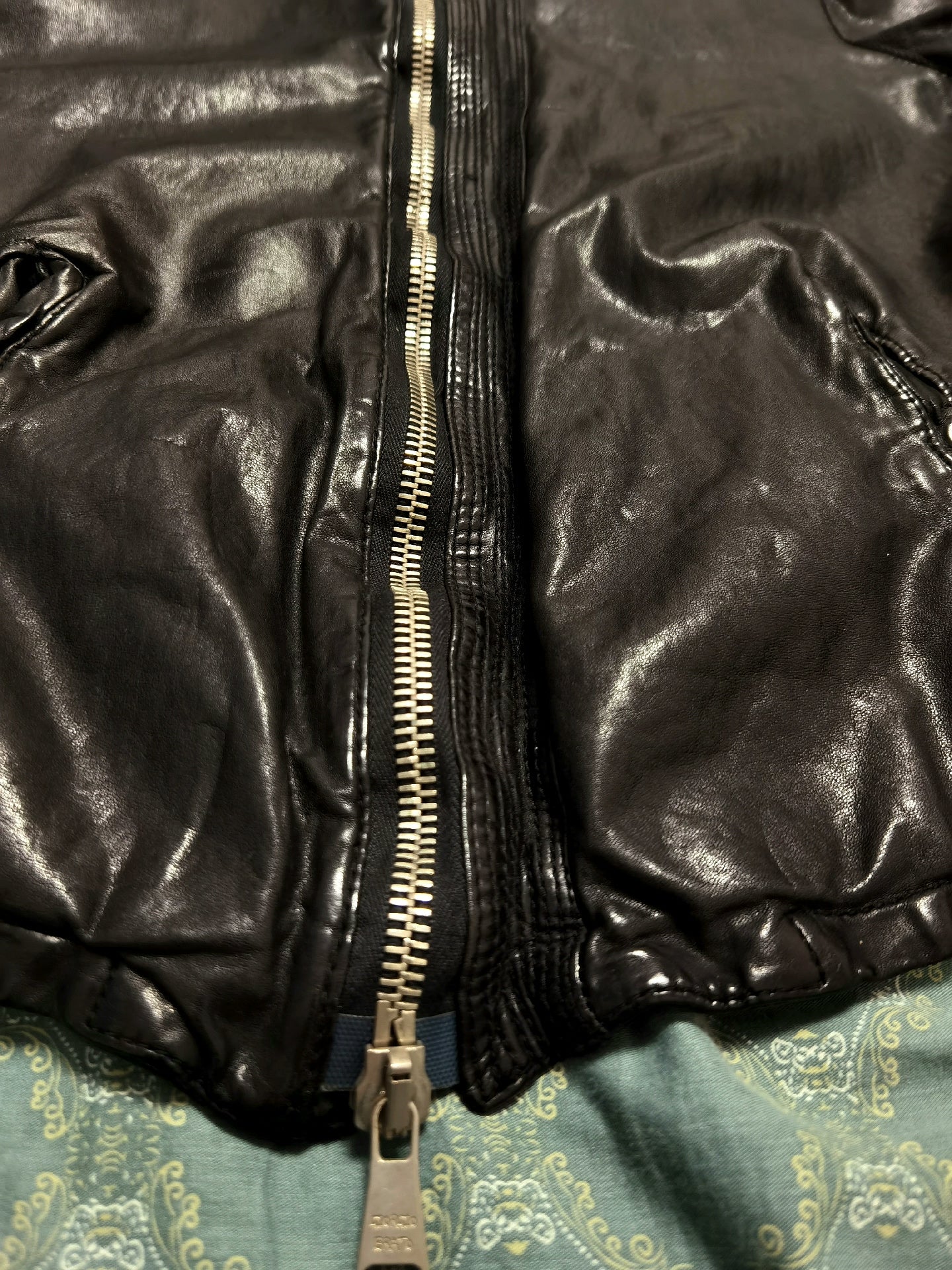 Giorgio Brato Slim Distressed Leather Jacket 48