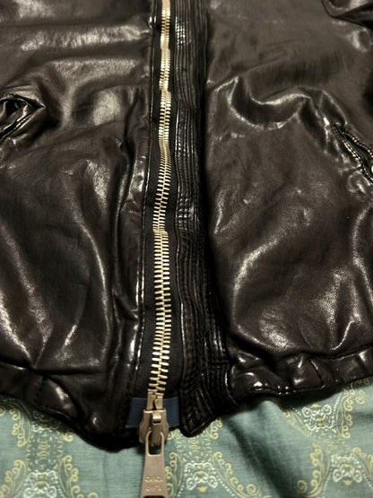 Giorgio Brato Slim Distressed Leather Jacket 48