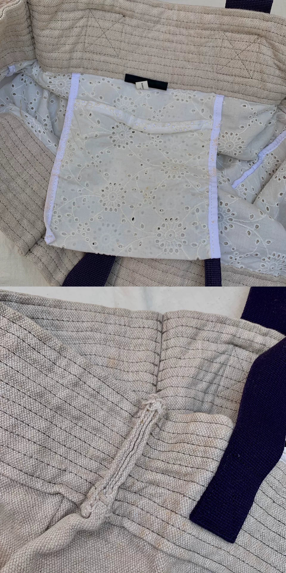 Comme des Garcons 05s Tricot Oversized Linen Tote