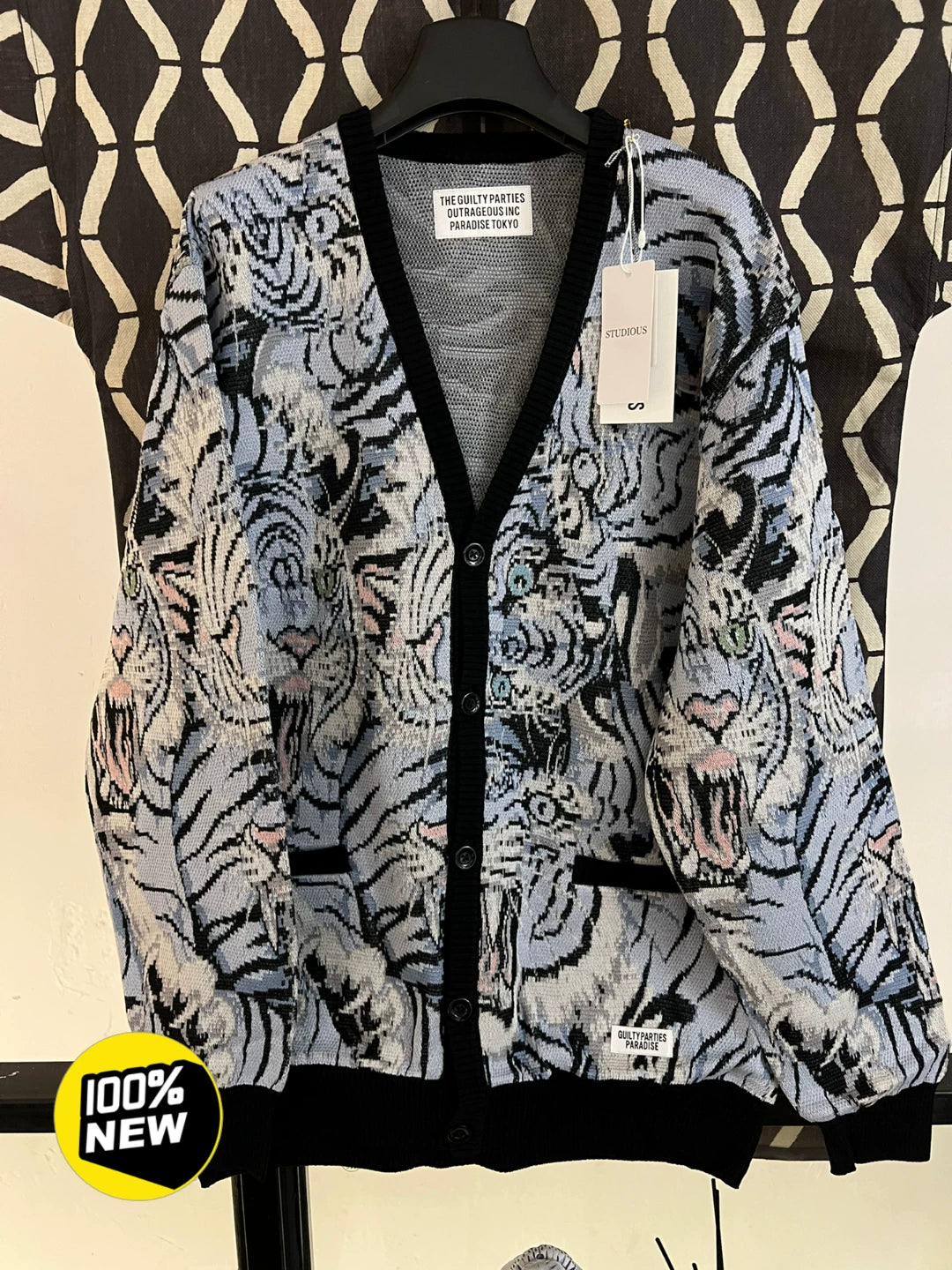 wacko maria tiger print cardigan size L