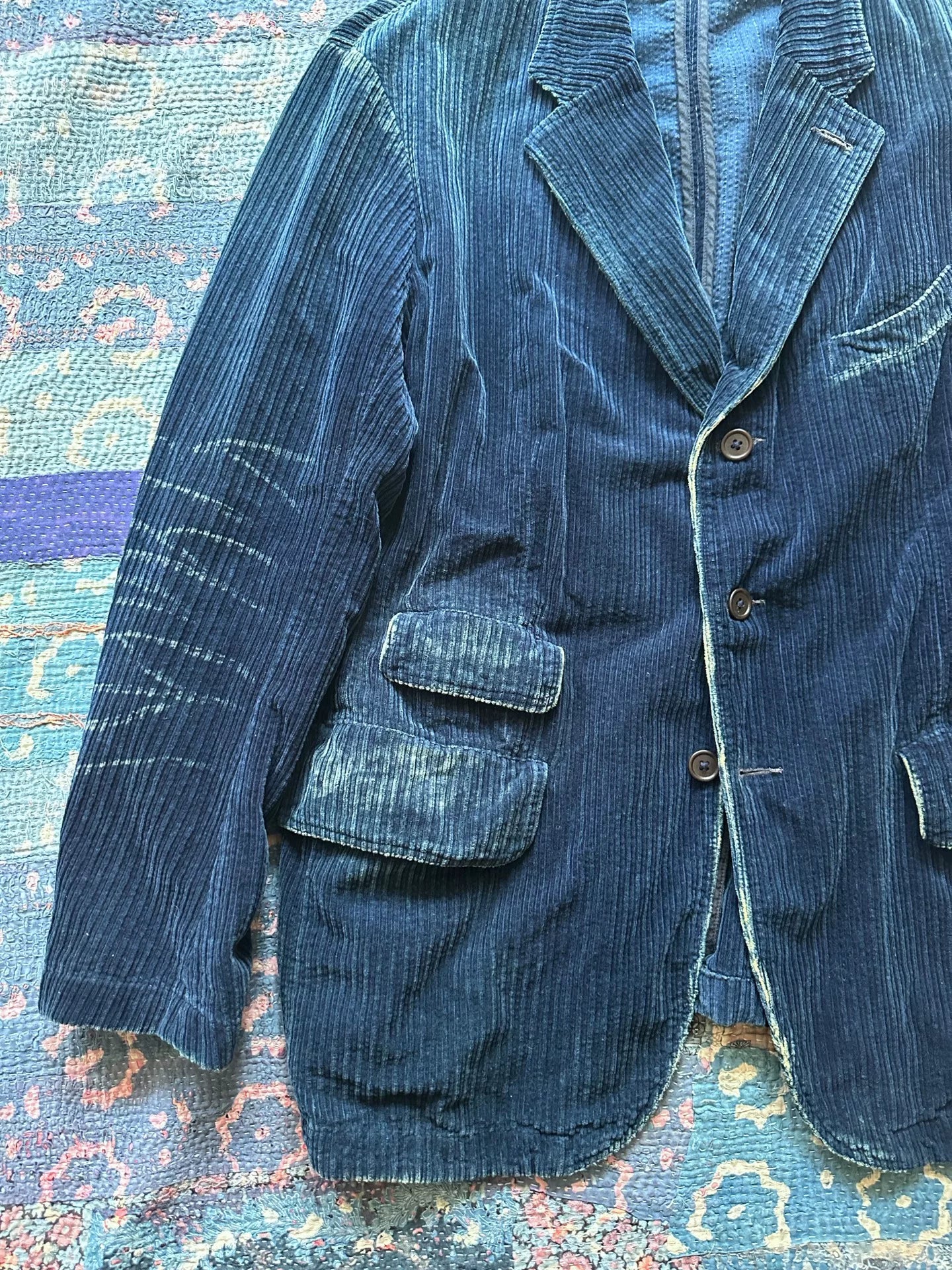 rrl blue denim corduroy blazer