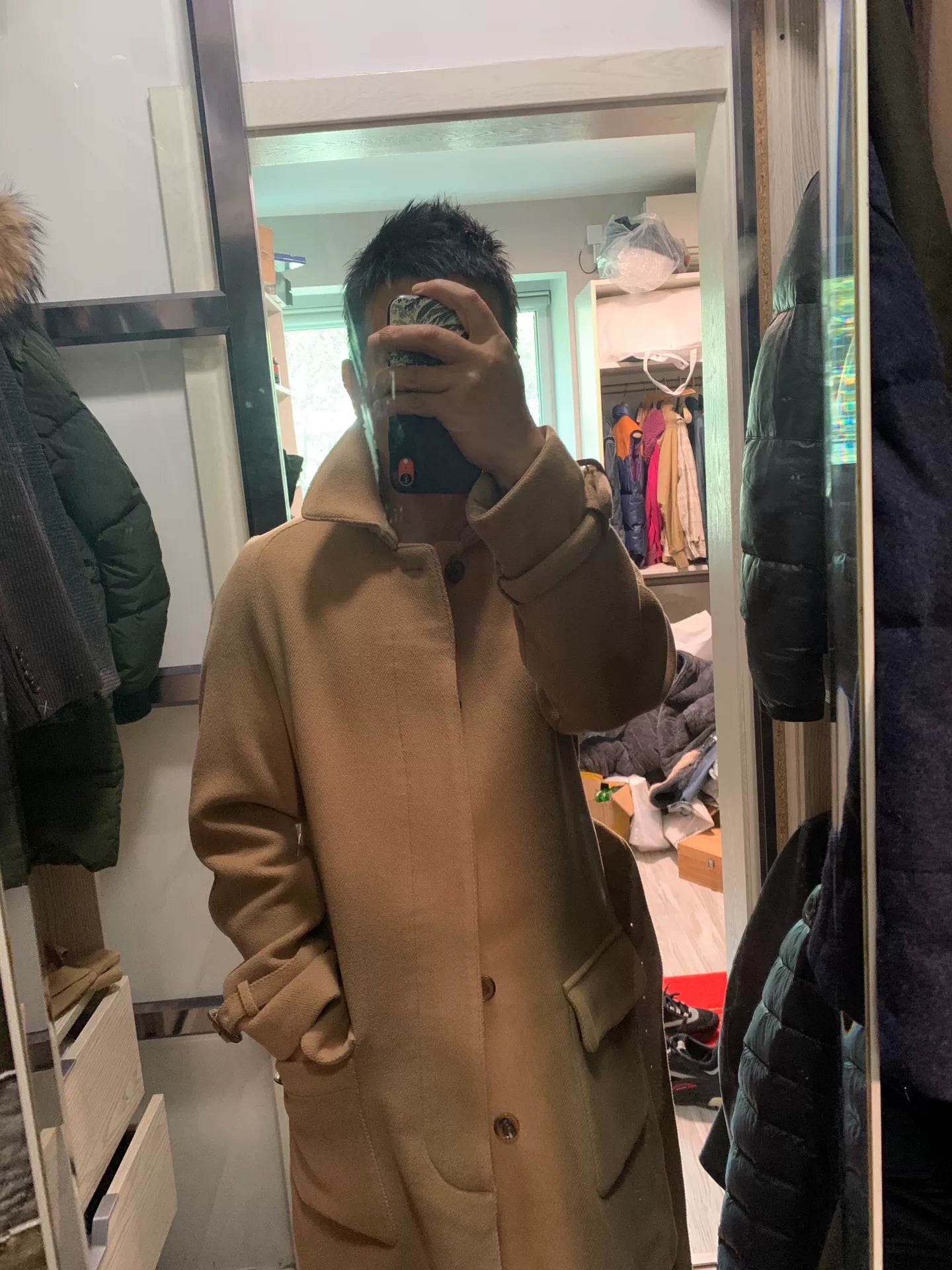 wool coat with belt for autumn winter