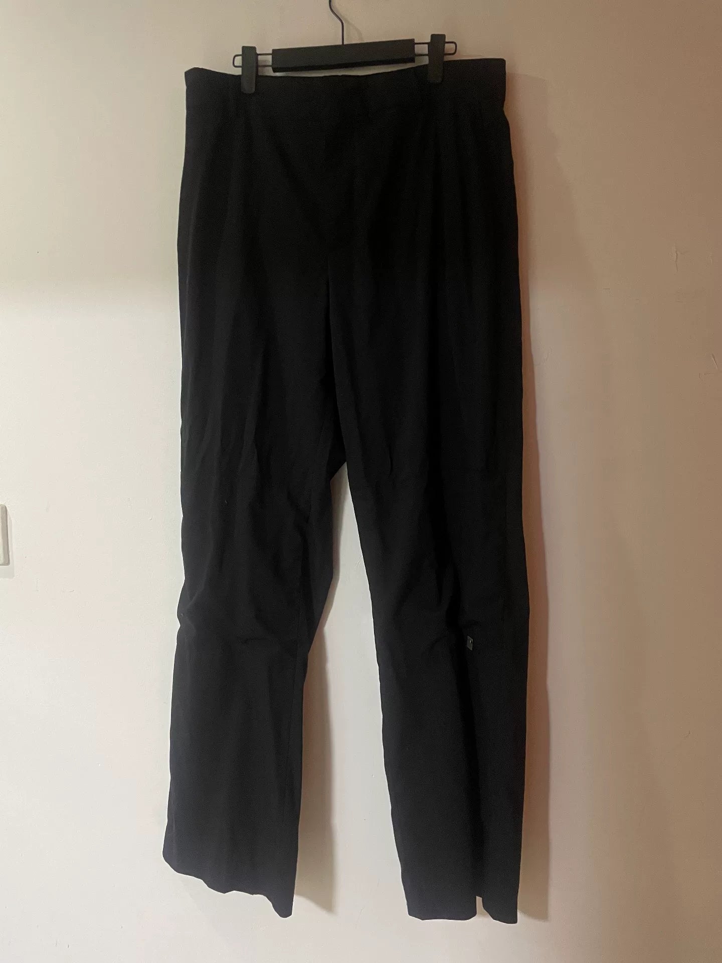 black wool straight-leg trousers size 48