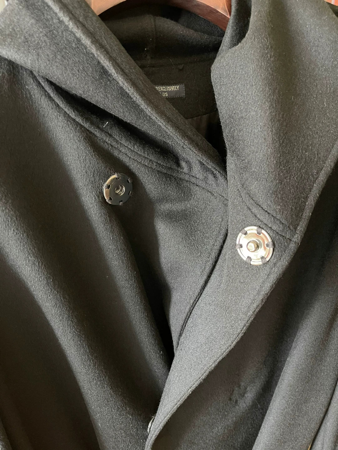 Yohji Yamamoto Belted Hooded Cashmere Coat