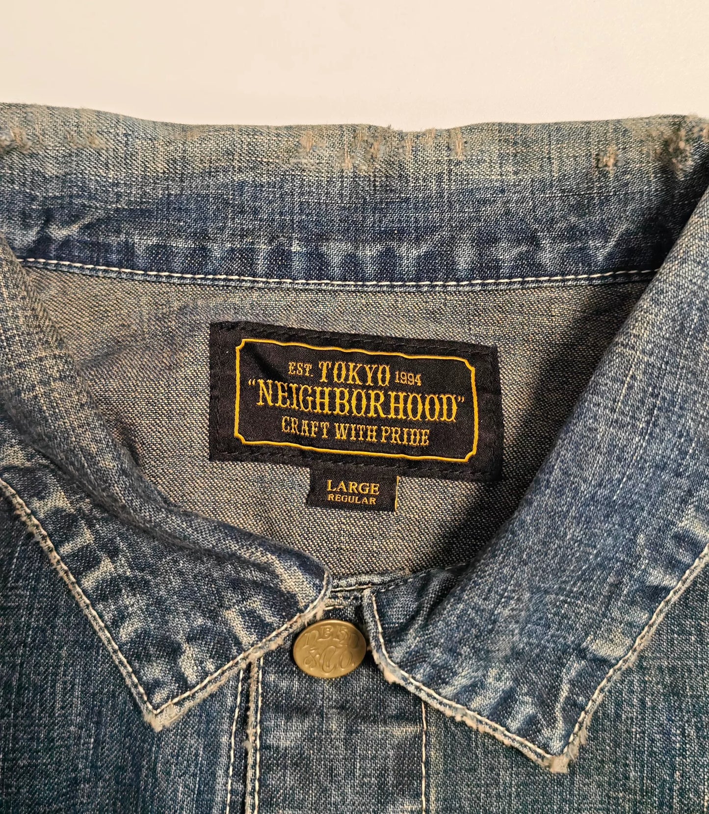 vintage faded ink splatter denim shirt