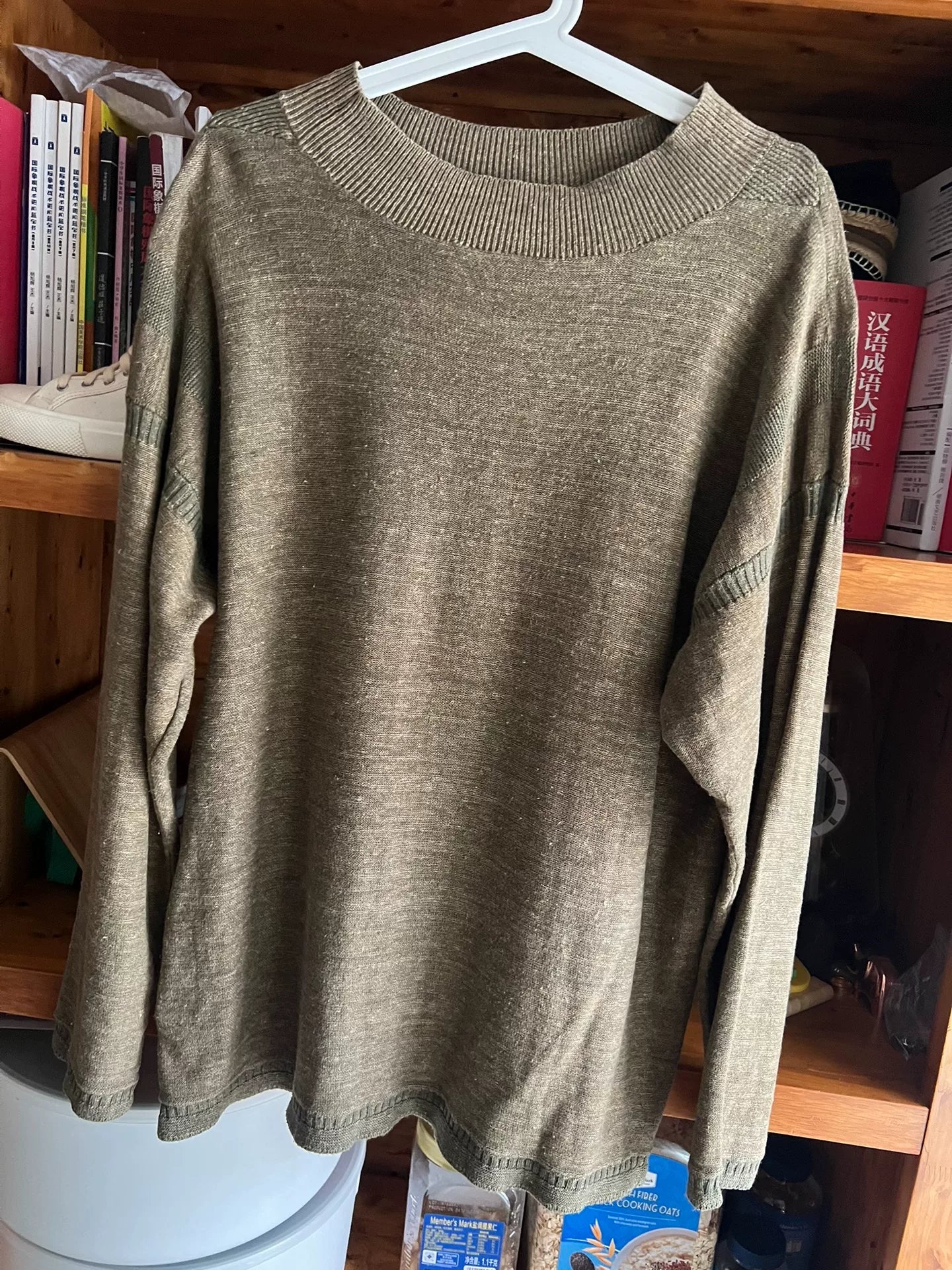 vintage double-sided knit pullover sweater