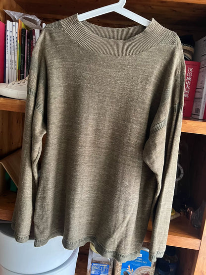 vintage double-sided knit pullover sweater