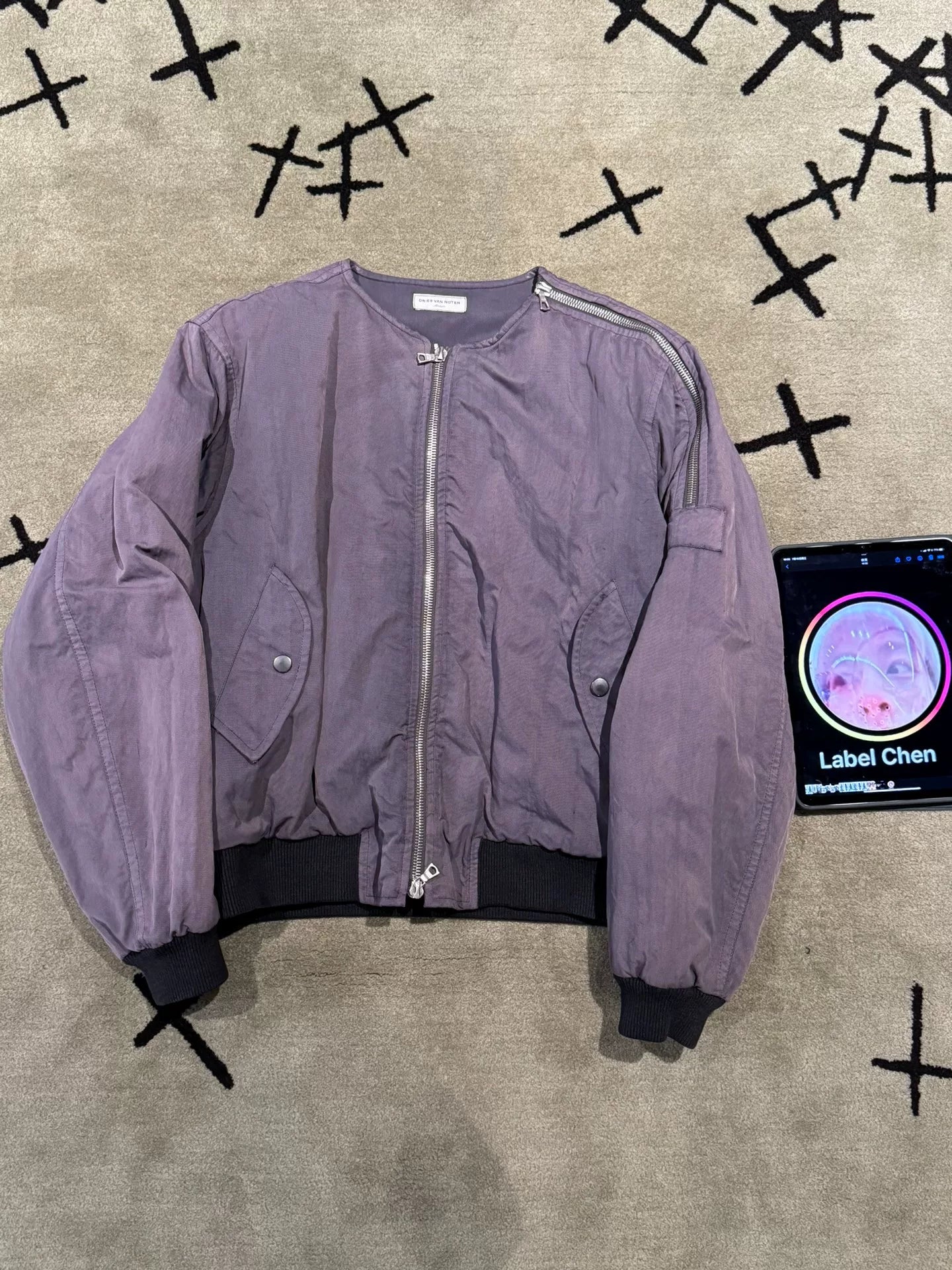drapes van noten bomber jacket with reflective detailing