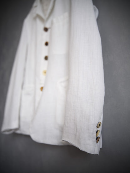 Geoffrey B. Small Antique Button Linen Suit