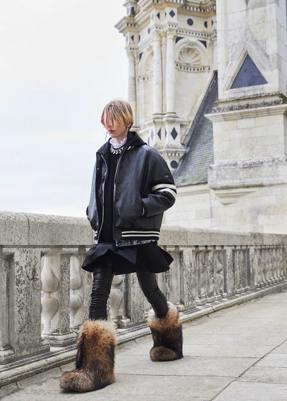 Celine Homme Brown Faux Fur Boots