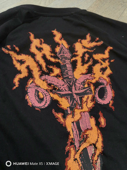 givenchy rock logo long sleeve t-shirt