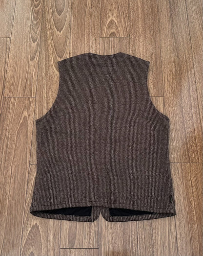 neighborhood beach id c-vest retro brown vest