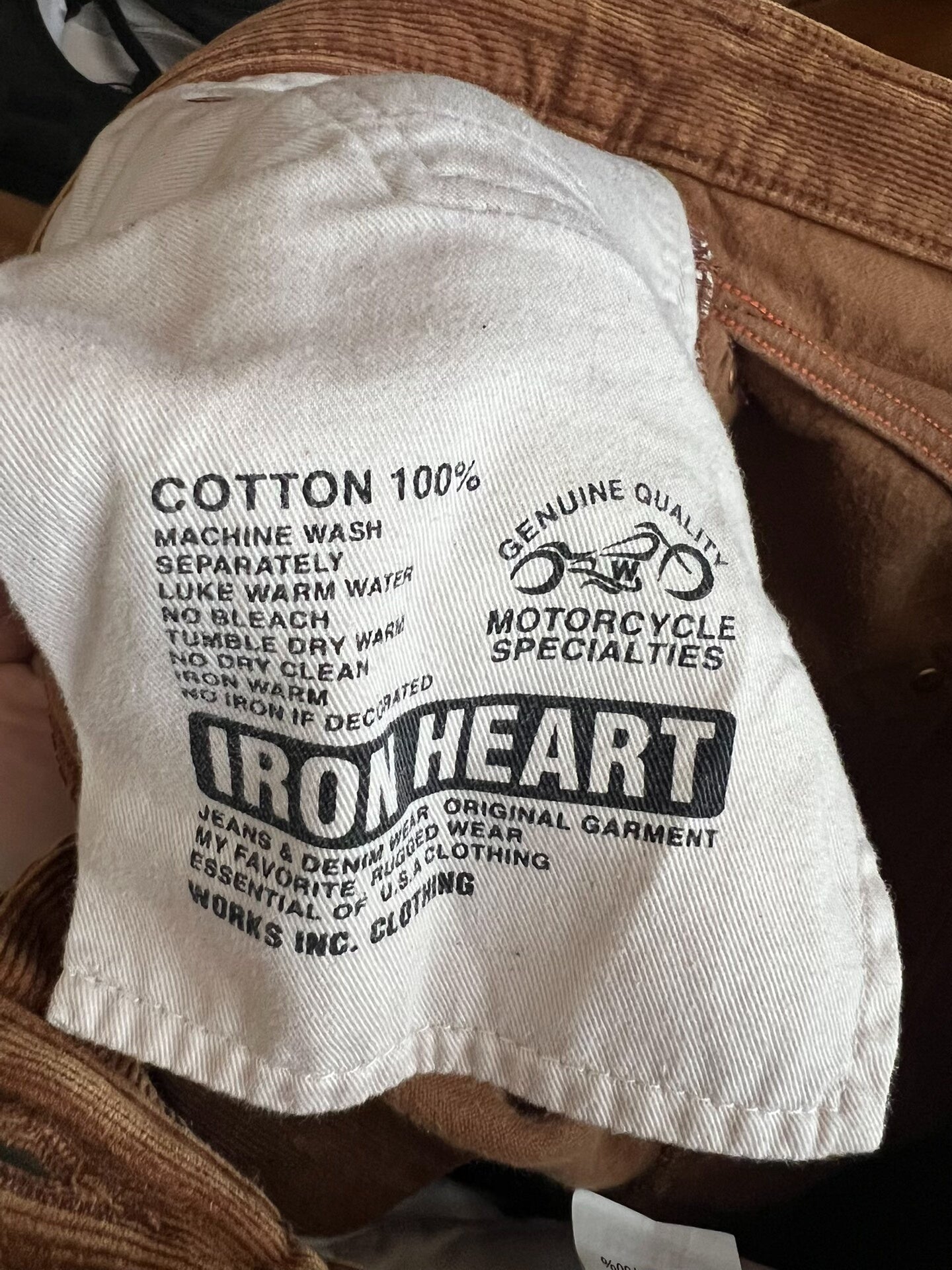 iron heart corduroy pants brown limited edition