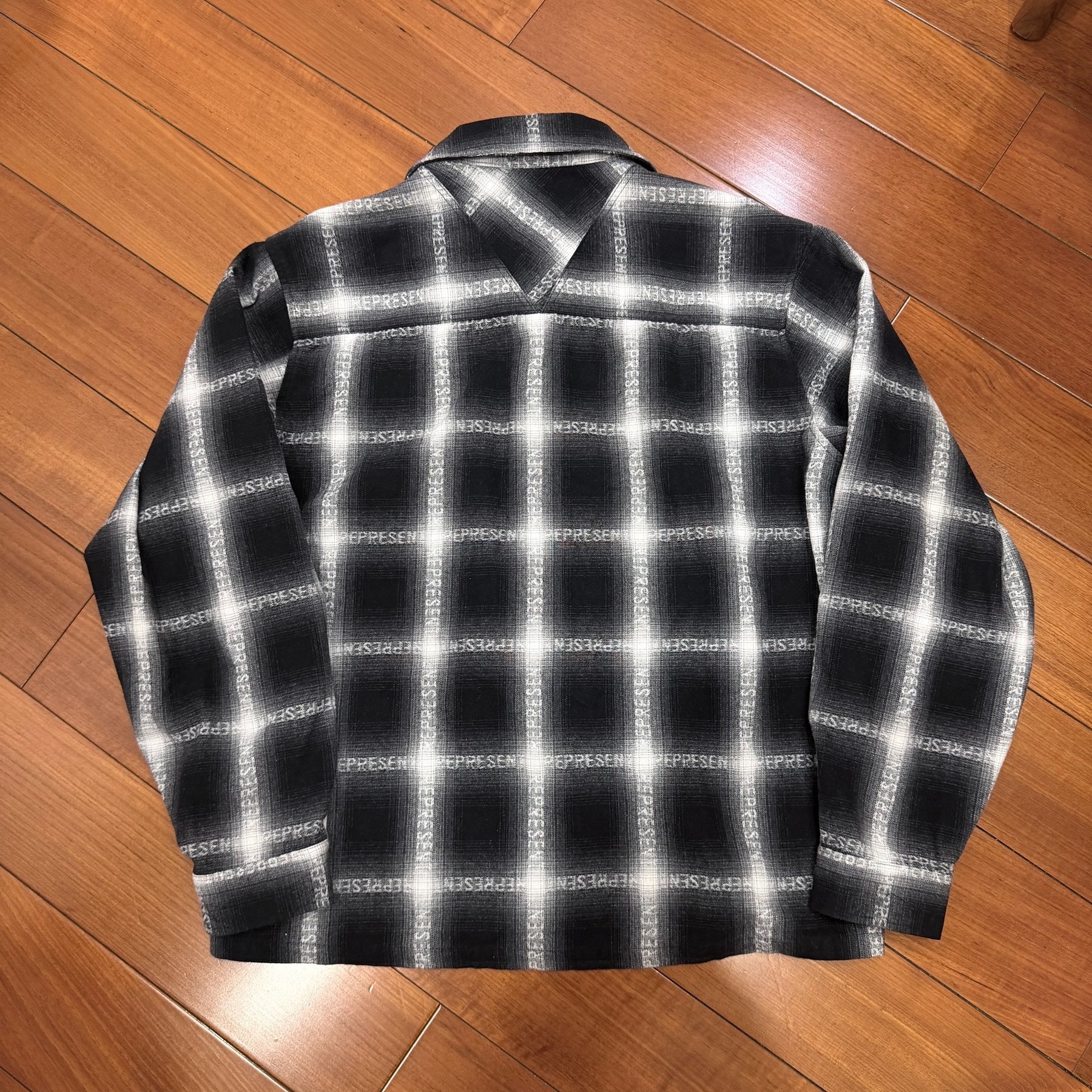 Represent White Black Print Shirt Jacket